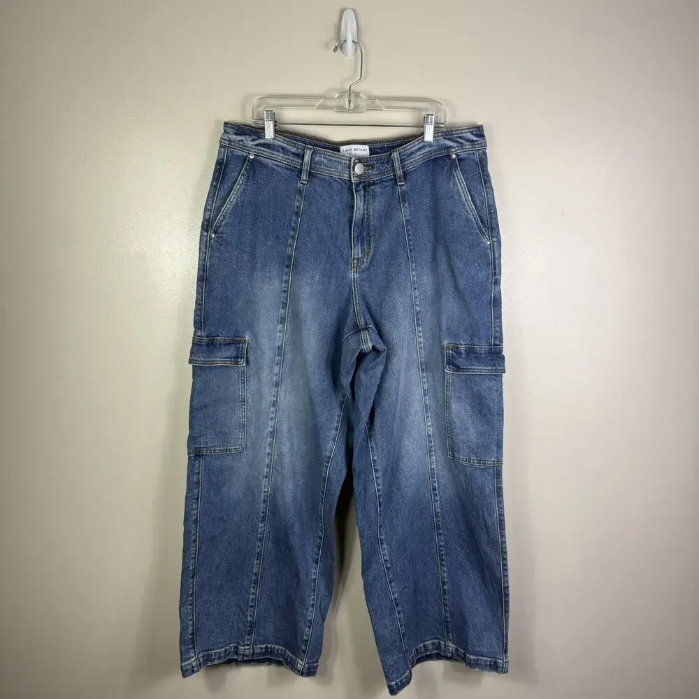 Lane Bryant Women’s Jeans Mid-Rise Cargo Size 18